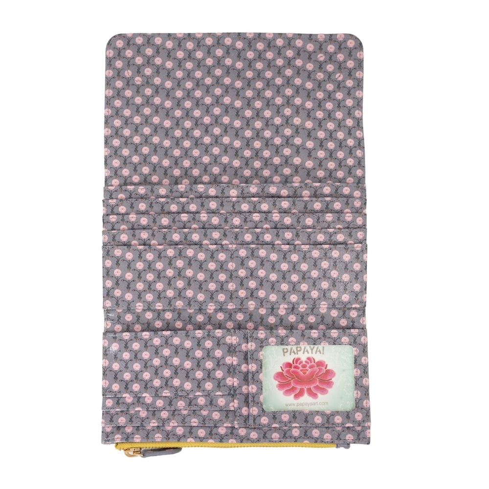 Papaya Art - Love Feather Tri Fold Wallet Vegan Leather - Picture 2 of 4